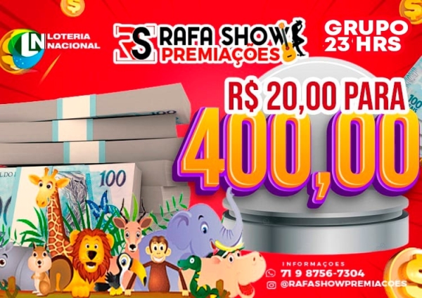 R$ 20,00 PRA R$ 400,00 14/03/26 23Hrs NA. RESERVA 10 HORAS
